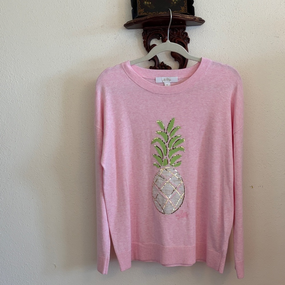 Lilly Pulitzer long sleeve cotton pink Sweater